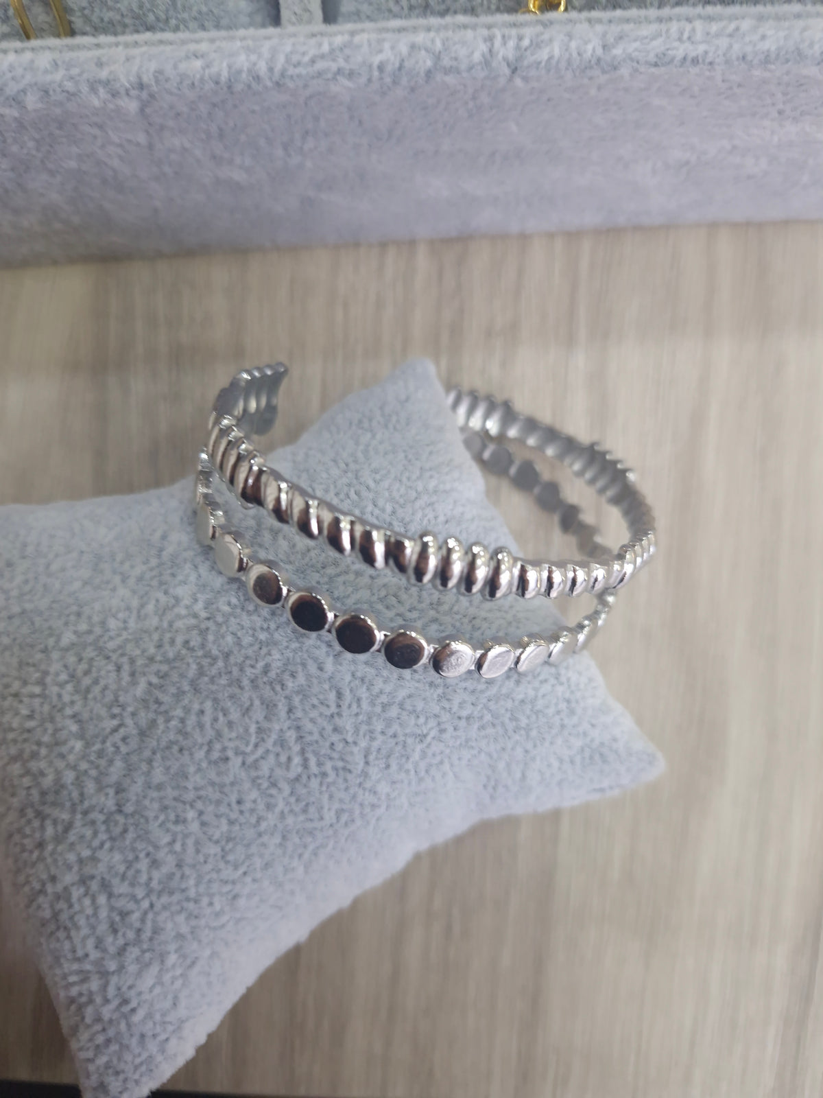 Stainless steel βραχιολι ασημι διπλο