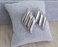 Stainless steel ασημι σκουλαρίκια