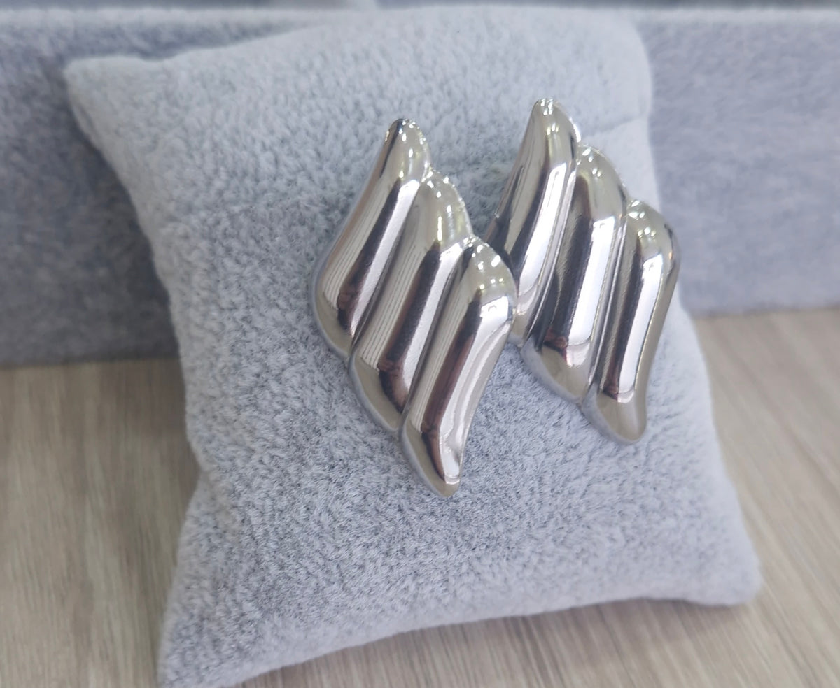 Stainless steel ασημι σκουλαρίκια