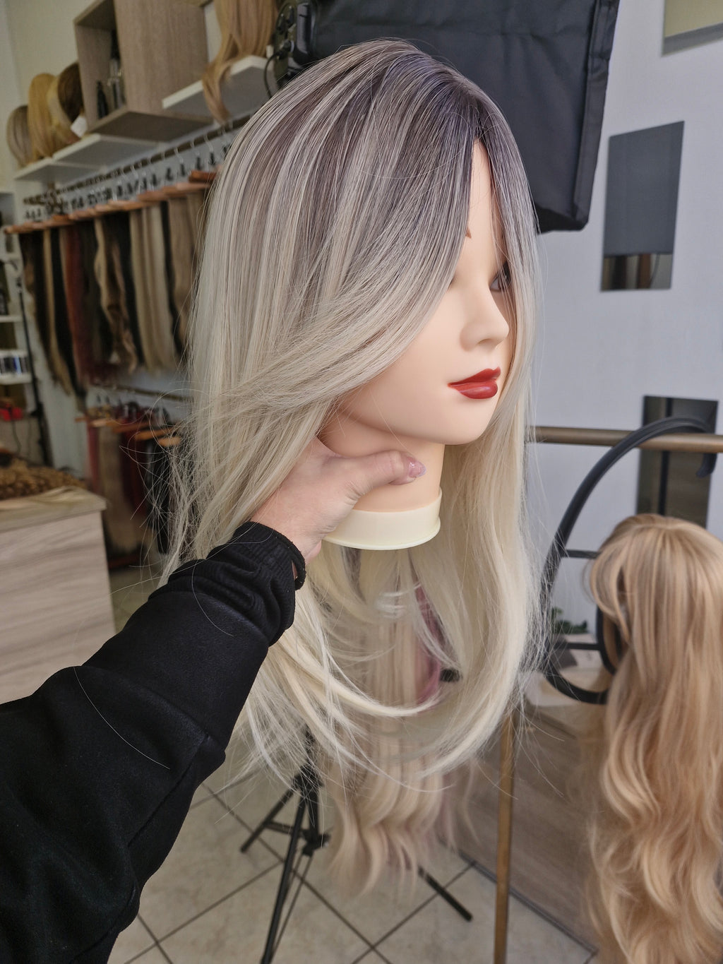 Τοπερ/τουπε κεφαλής balayage πλατινα