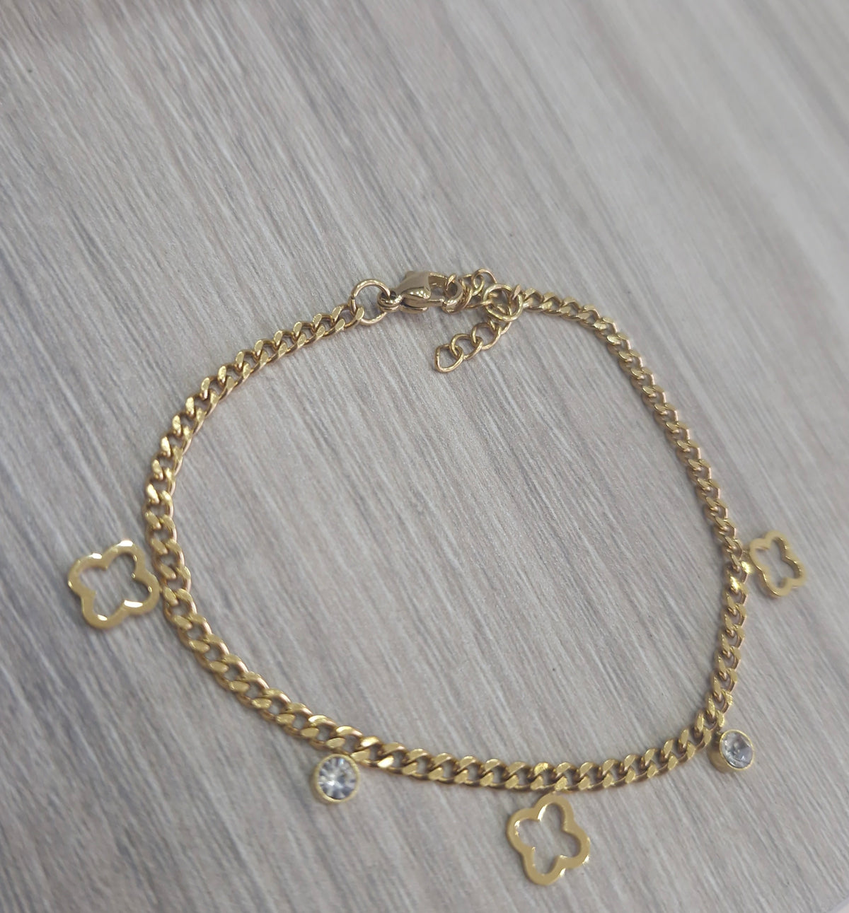 Stainless steel βραχιολι  με σταυρό & strass