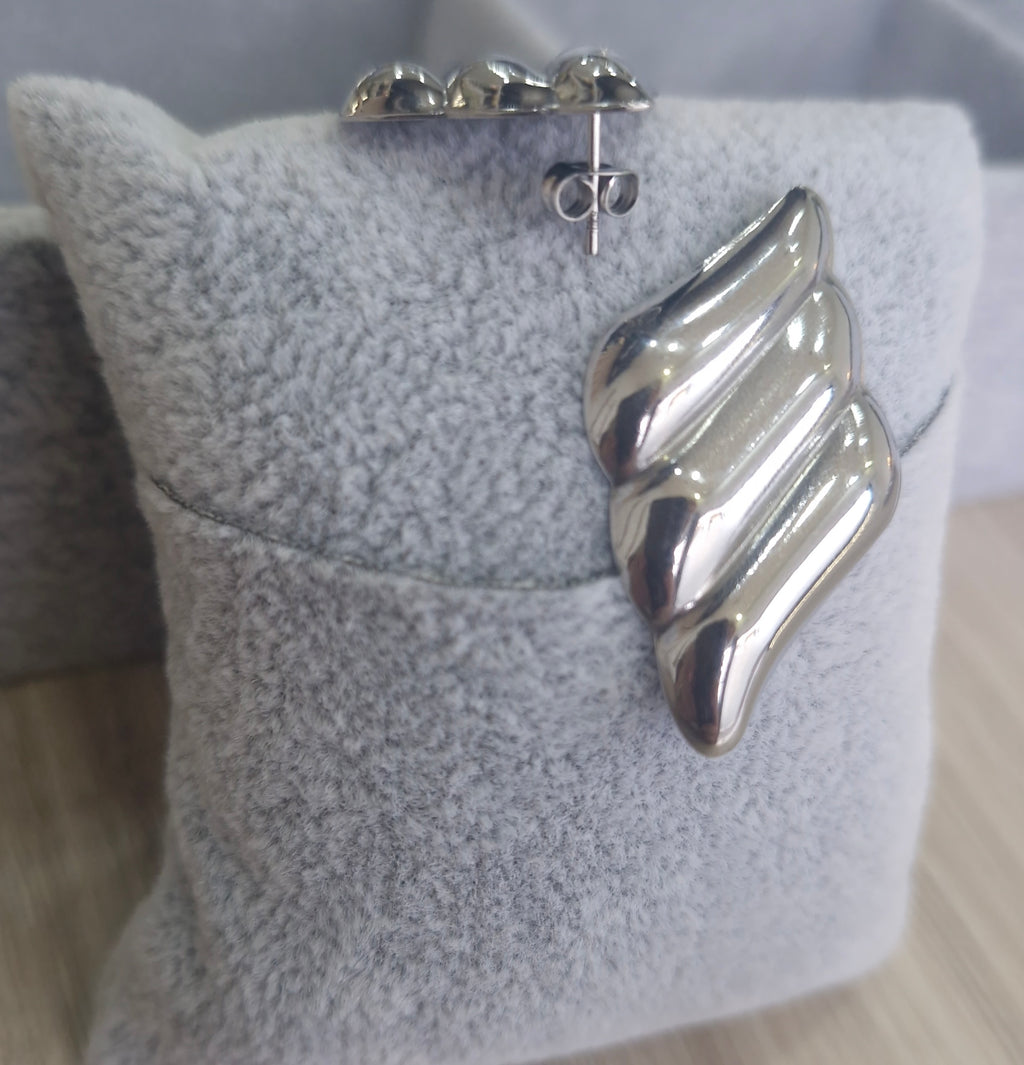 Stainless steel ασημι σκουλαρίκια