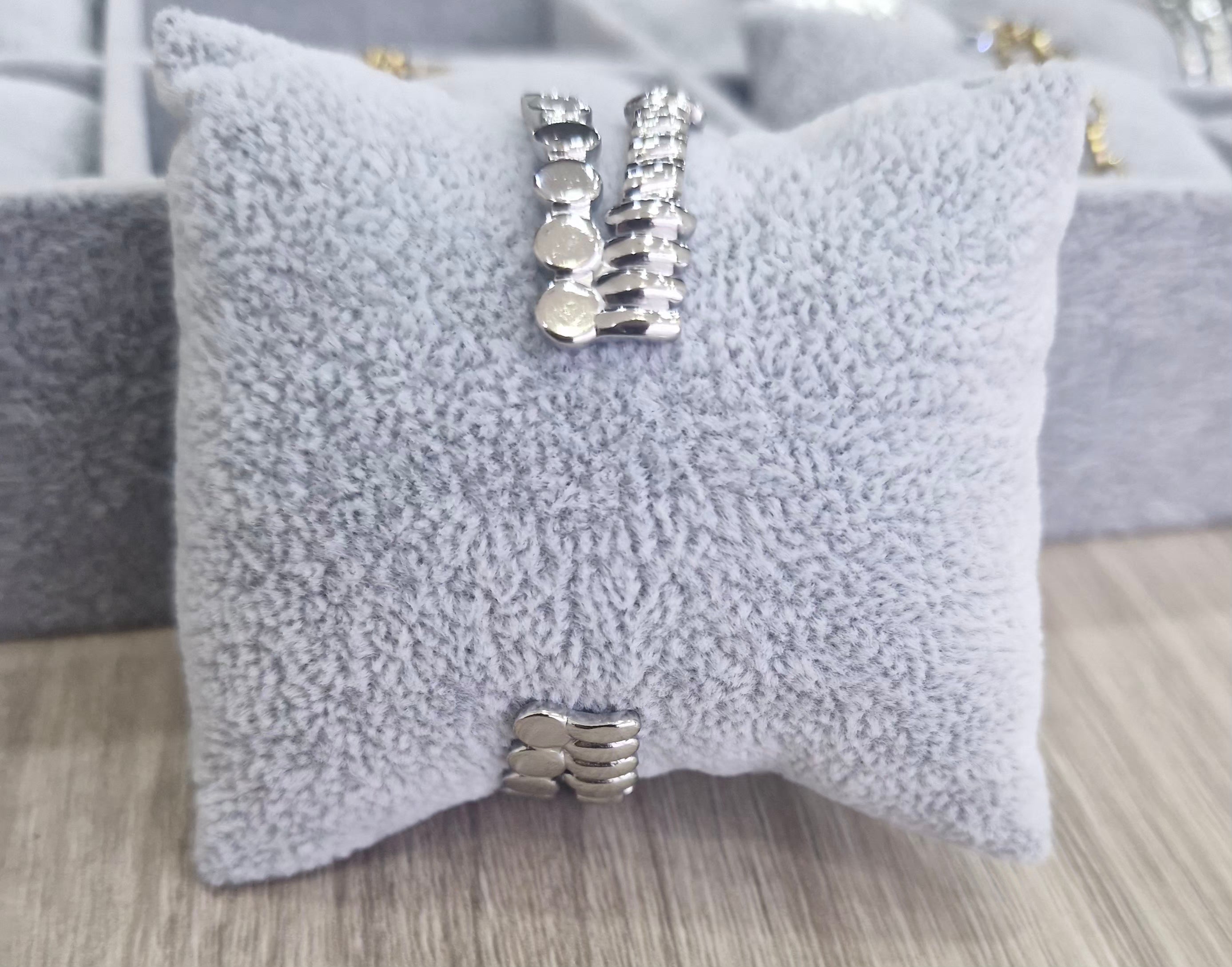 Stainless steel βραχιολι ασημι διπλο