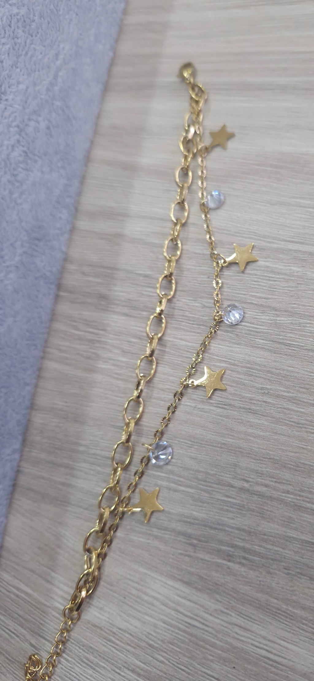 Stainless steel βραχιολι με κρυστάλλους & αστέρι