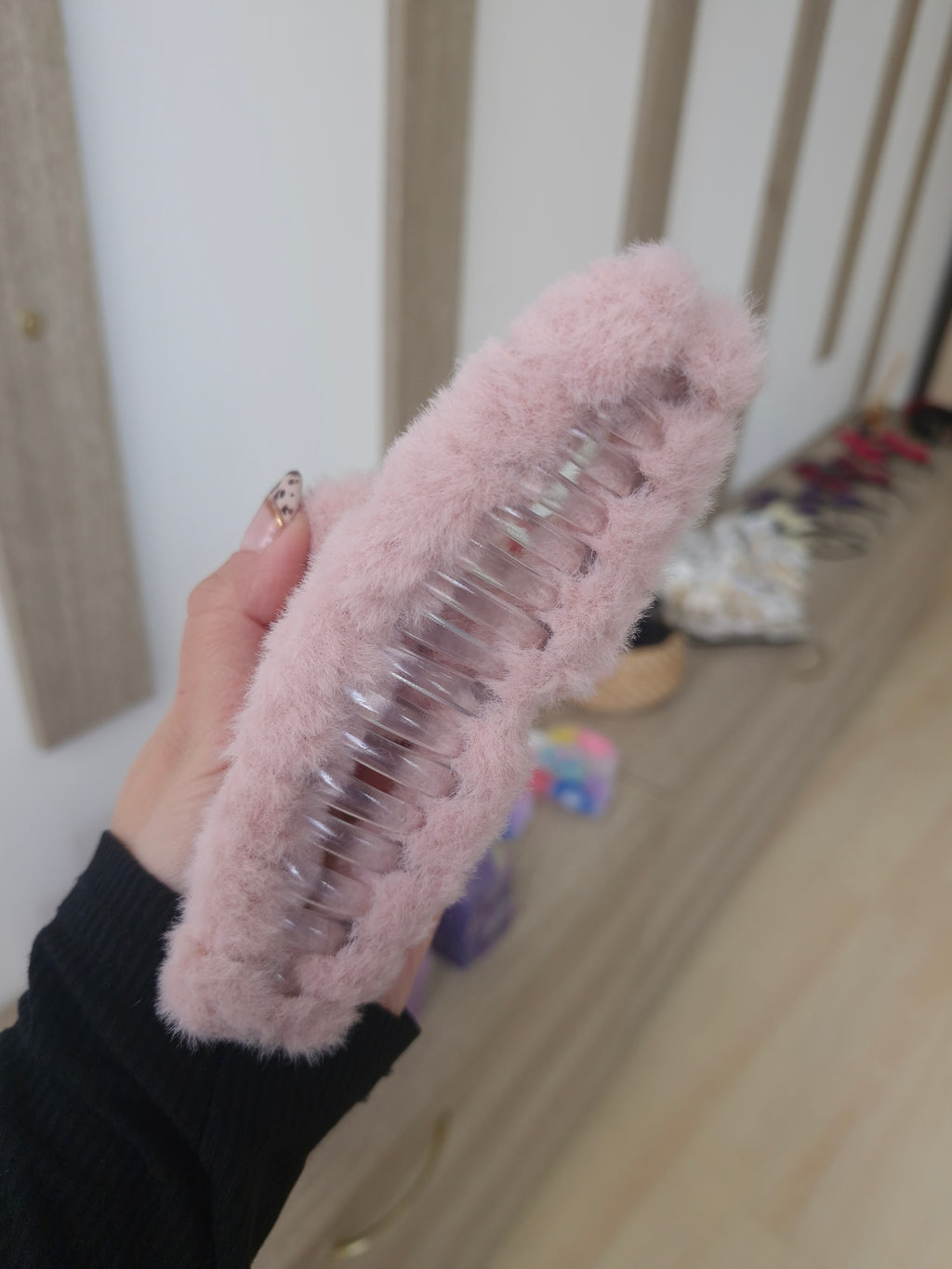 Κλαμερ μαλλιων fluffy  Ροζ
